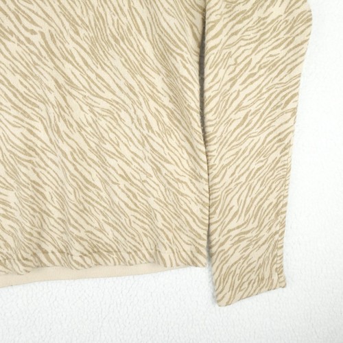 Vintage Pullover Damen mittelbeige Tigerdruck Tier leichte Crew 80er Jahre - Bild 3 von 8