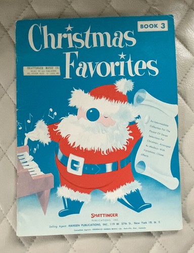 Vintage 1958 Christmas Favorites Sheet Music Book Hansen Shattinger Kitchy Santa - Picture 10 of 10