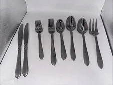 Oneida Stainless Jacqueline Simba Dinner Salad Forks Spoons Knives Lot Of 11