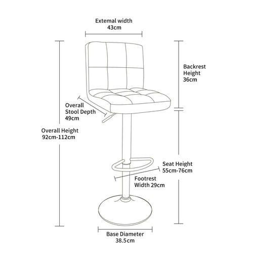 Neo Bar Stools Swivel Faux Leather Chrome Metal Base & Gas Lift Kitchen Breakfas - Picture 8 of 43