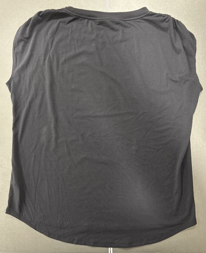 Athleta Shirt Size Medium Ruched Shoulder Cut-off Sleeve Top - Picture 7 of 7