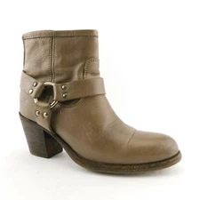 FRYE Size 7 TABITHA Brown Harness Ankle Boots Booties