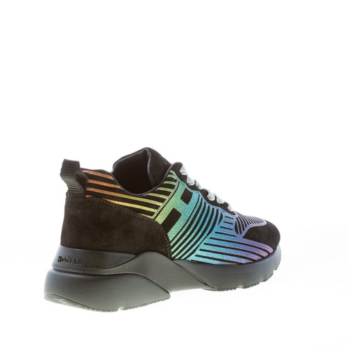 HOGAN women shoes Active One black suede sneaker with multicolor microglitter - Picture 3 of 7