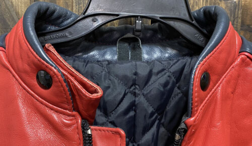 Taurus Drospo Leder Motorrad Cafe Rennjacke Mantel Damen rot & schwarz Gr. 14 - Bild 7 von 24