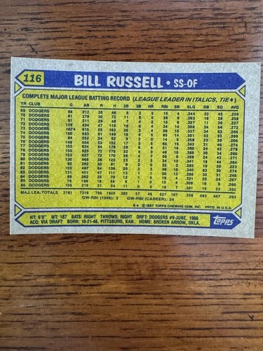 1987 Topps Baseball Cards #1-199 - YOU PICK - BUY MORE & SAVE! - Picture 88 of 142