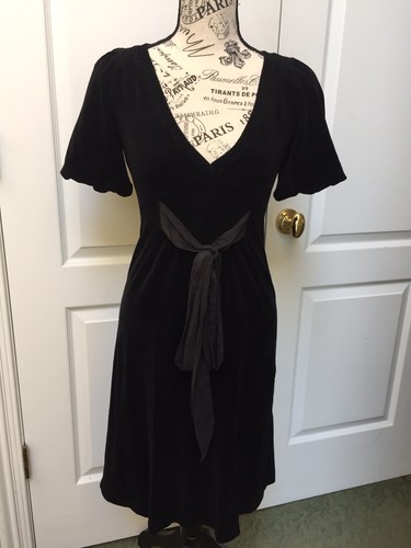 JUICY COUTURE BLACK VELVET DRESS SIZE P - Picture 8 of 9