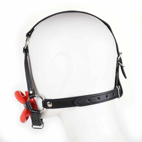 Bondage Silikon Lips Kopf Harness Mund Offen Knebel Bissen Knochen BDSM Cosplay - Bild 68 von 80