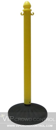 JUEGO DE 4 PIEZAS DE PLÁSTICO STANCHION DE ALTA RESISTENCIA + 50' CADENA NEGRA/AMARILLA COLOR AMARILLO - Imagen 2 de 5