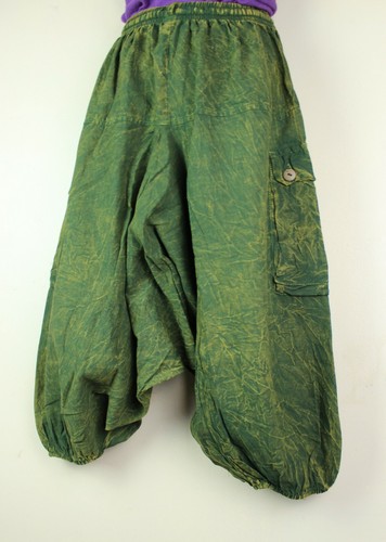 Stonewashed UNISEX Alibaba Harem Shorts Trousers Combat Half Pants Cargo S33 - Picture 11 of 22