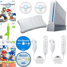 Nintendo Wii Set+Balanceboard+ Mario Kart+Wii Fit+Wii Play+Wii Sports+2Lenkräder