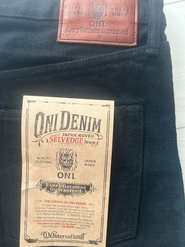 Oni Denim ONI-622ZR-BK 20OZ SECRET BLACK DENIM RELAX TAPERED 38 - Picture 2 of 21