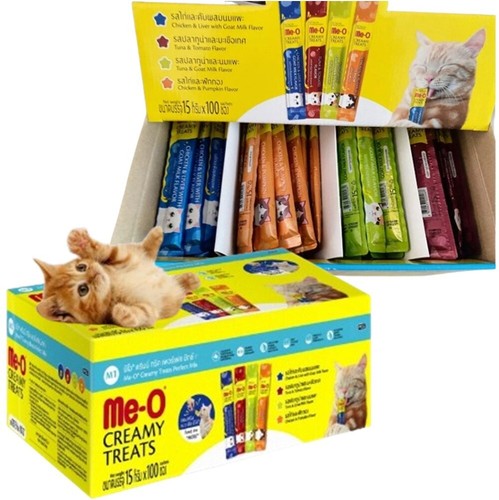 Me-O Creamy Treats Cat Perfect Mix 4 Flavour Chicken&Liver Goat Milk Pumpkin Tun - Picture 5 of 7