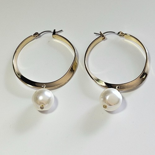 H&M gold tone Hoops with faux pearls - 第 10/10 張圖片