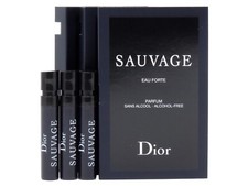 DIOR SAUVAGE EAU FORTE PARFUM 1.0ml .03fl oz x 3 COLOGNE SPRAY SAMPLE VIALS