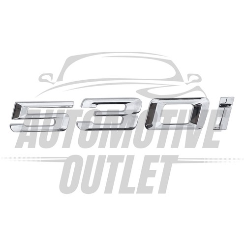 530i LETTERING REAR BOOT LID TRUNK BADGE EMBLEM FOR BMW 5 SERIES, CHROME - Picture 2 of 3