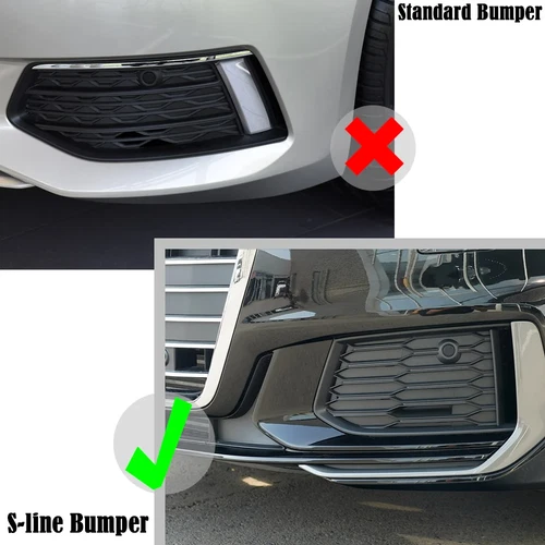 Black Pair Front Bumper Fog Light Lamp Grille For Audi A6 Sline S6 2019-2024 RS6 - Picture 9 of 14