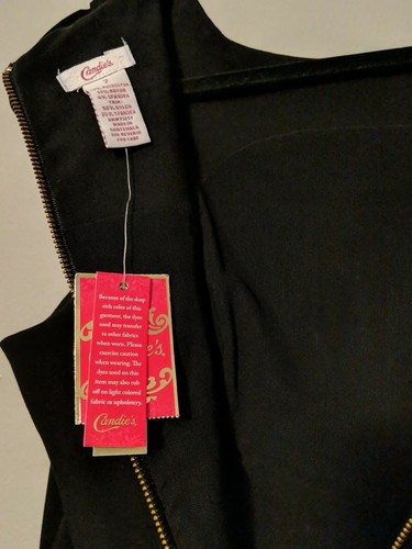 Vestido Caramelos Sin Mangas Negro Elástico Adelgazante Trabajo Cóctel Talla 7 Nuevo con Etiquetas - Imagen 8 de 10