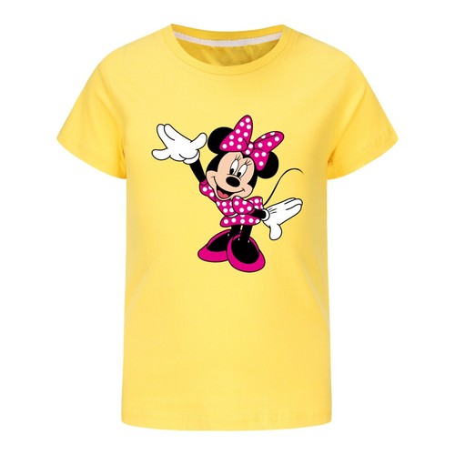 Kids Girls Minnie Mouse Print Casual Short Sleeve T-Shirt Cotton Top Gifts 2-14Y - Picture 22 of 26