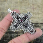 Amethyst 925 Silver Gemstone Handmade Pendant Jewelry 2.5"