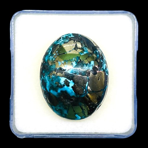 43.50 Cts Natural Turquoise 23x18mm Oval Top Quality Loose Untreated Gemstone - Picture 11 of 13