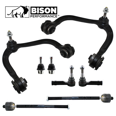 Bison Performance 8pc Front Upper Control Arm & Tie Rod Ends Kit For F-150 4WD