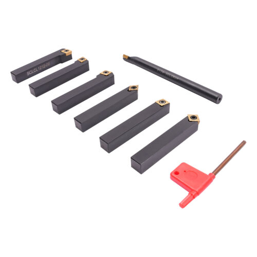 Turnable Lathe Turning Tool, 7PCS Turning Tools, Lathe Tools Holder Set w/Blades - Picture 2 of 20