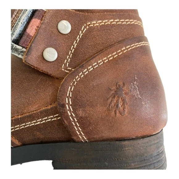 Fly London Saji Ankle Boot size 40 9 9.5  women Brown Leather Istanbul $299 moto - Image 3 of 4