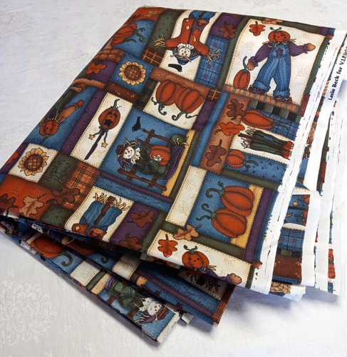 Stoff Cranston Druck funktioniert 3 Yards 45" breit Herbst Urlaub Ernte Kürbisse - Bild 3 von 5
