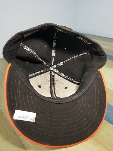 New Era Baltimore Orioles ALT 59Fifty Fitted Hat (Black/Orange) MLB Cap SZ 7-1/8 - Picture 2 of 5