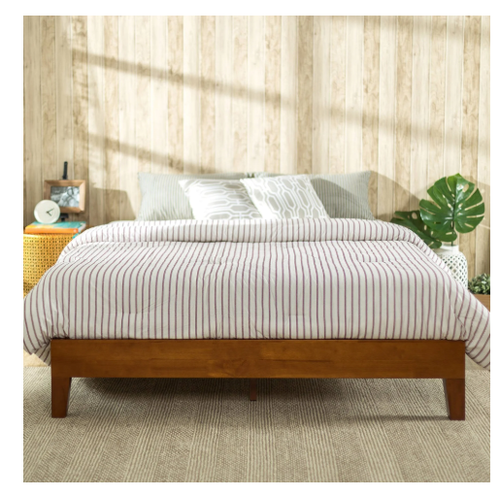 Queen Size Bed Frame Solid Wood Platform Modern Farmhouse Mid Century Mission - Picture 8 of 22