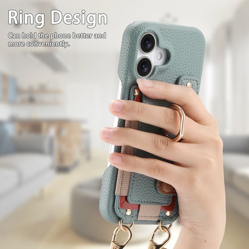For iPhone 16/15/14 Series Case w/Card Slot, Stand Multi-Functional Phone Holder - Bild 8 von 31