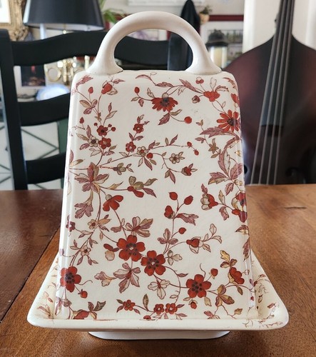 Unique/Vintage Victorian Style Large Covered Ceramic Cheese Server, READ - Picture 3 of 14