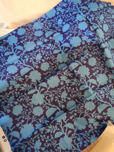 TULA PINK Fat Quarter WILDFLOWER 18" x 22 COTTON Blue on Blue NEW - Picture 4 of 4