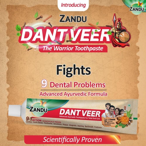 Zandu Advanced Dantveer Toothpaste Dental Problems Scientifically proven formula - Bild 22 von 24