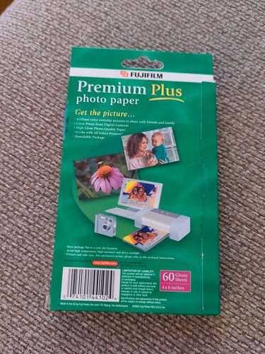 Nuova carta fotografica lucida Fujifilm Premium Plus 60 fogli stampe 4X6" spedizione gratuita - Foto 2 di 2