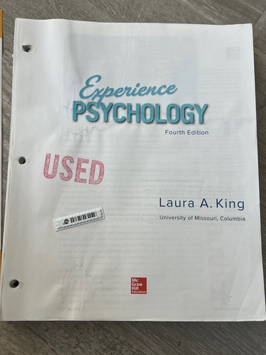 π 2019 Experience Psychology 4th Edition by Laura A. King Loose Leaf - Foto 7 di 8