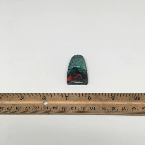 17.6g, 1.8"x1"x7mm Sonora Sunset Chrysocolla Cuprite Cabochon @Mexico,SC348 - Picture 7 of 8