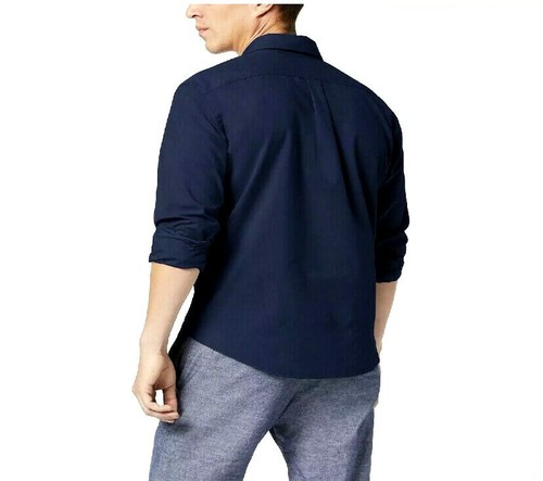 Dockers langärmliges Button-Down-Hemd für Herren neu mit Etikett Comfort Flex keine Falten blau XL - Bild 3 von 3