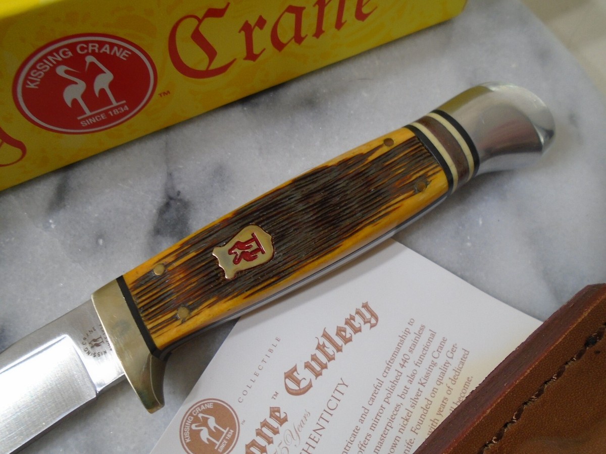 Kissing Crane Amber Bone Fixed Blade Knife Full Tang KC5477 Kissing Crane Amber Bone Fixed Blade Knife Full Tang KC5477