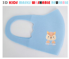Kids Sky Blue Fashion Face Mask Washable Reusable  Animal prints may vary 