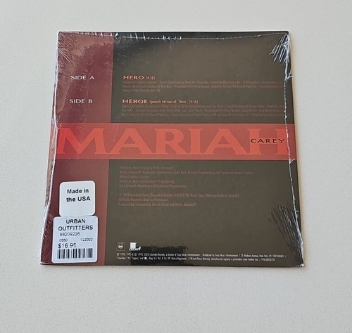 RARE USA Mariah Carey Hero Limited Urban Outfitters 7 Inch Vinyl Single Yellow - Picture 4 of 4