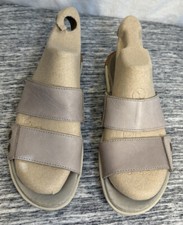 Sorel Torpeda Women  s Gray Slide Sandals Size 6 Leather Double Straps