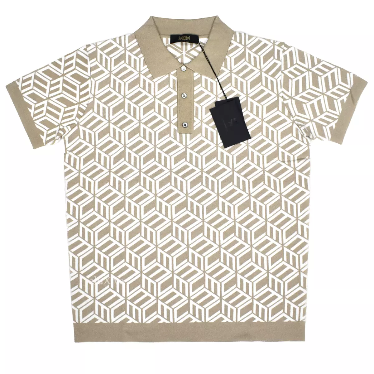 MCM Cubic Monogram Knit Polo for Men