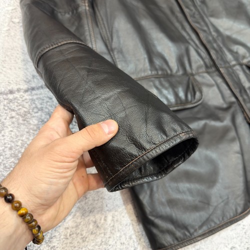 Strellson Mens Leather Jacket With Wool Liner Black 54 size - Picture 3 of 12