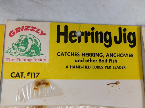 NOS 12+ Herring Jigs Bait Hand-Tied Lures Grizzley WA Vintage Fishing Lot - Bild 2 von 4