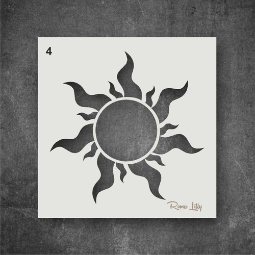 Reusable Sun Stencils  for wall art, home décor, painting, crafts - Picture 7 of 7