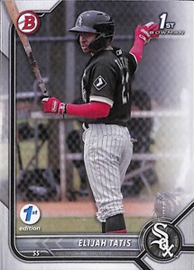 2022 Bowman 1st Edition #BPPF-23 ELIJAH TATIS Chicago White Sox 1st Bowman