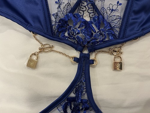 Honey Birdette ๐ JULES Navy Blue Bodysuit Playsuit 12b/34b/75b - Picture 9 of 24