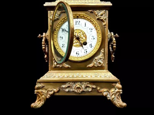 Antique French Clock Ormolu Signed Japy Freres Bell Striking 19th Century Mantel - Picture 4 of 9