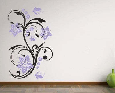 pf30 Wandtattoo Ranke Blume Blumenranken Schmetterlinge wandfolie wandsticke